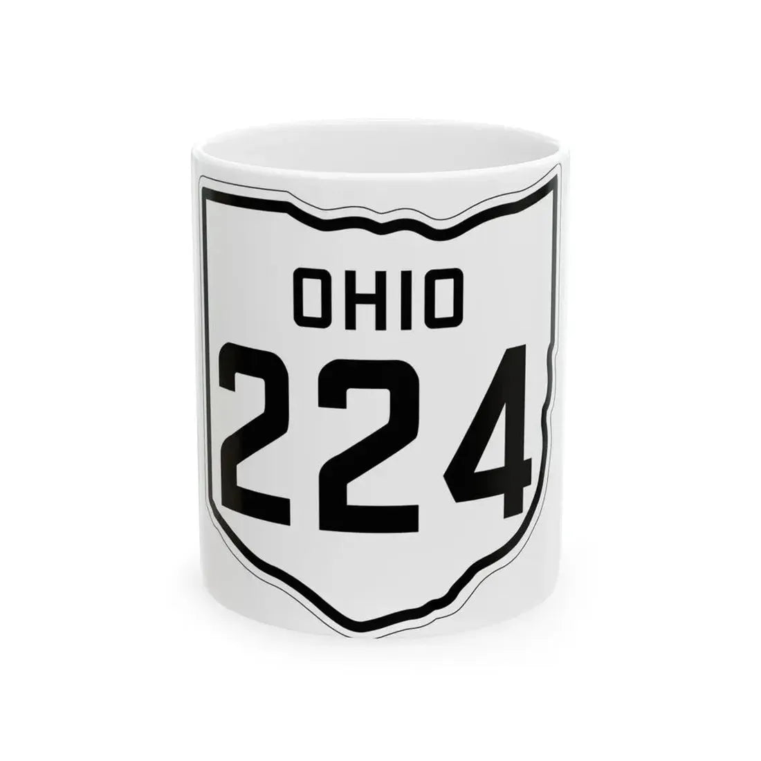 OH-224 1927 (Ohio) (Road Sign) White Coffee Mug 11oz - Go Mug Yourself