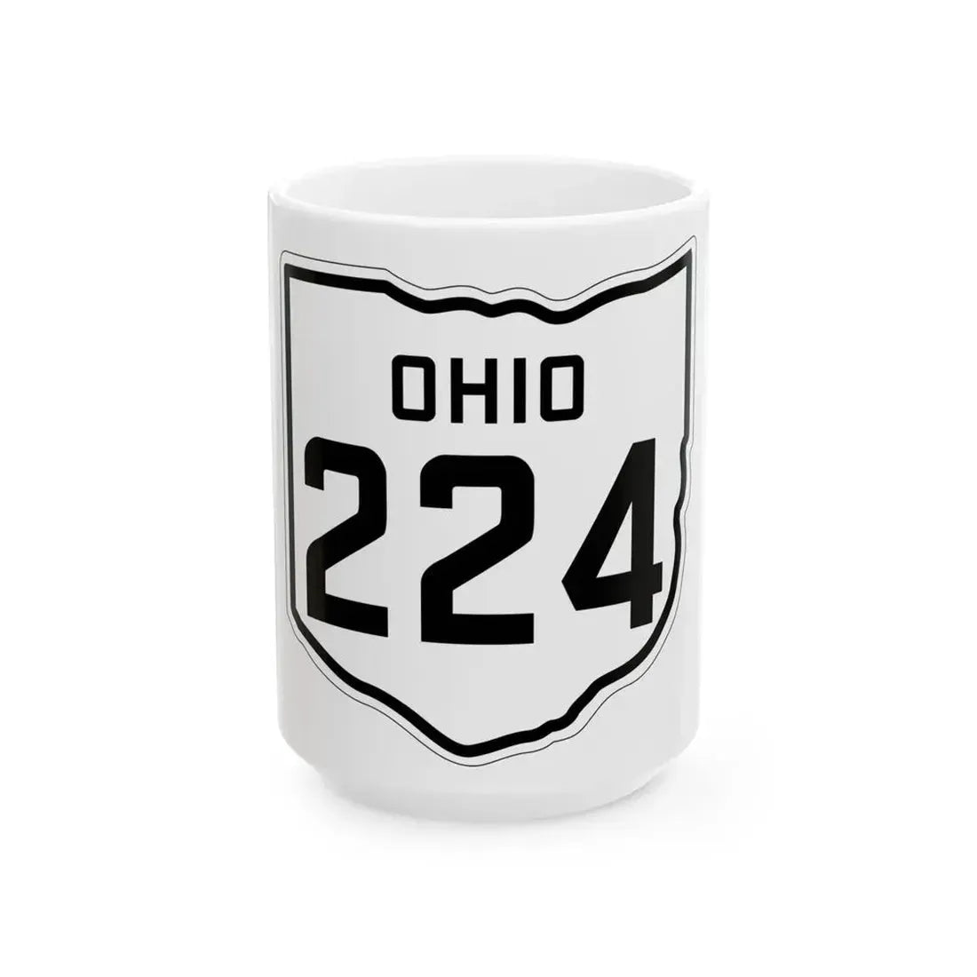 OH-224 1927 (Ohio) (Road Sign) White Coffee Mug 15oz - Go Mug Yourself