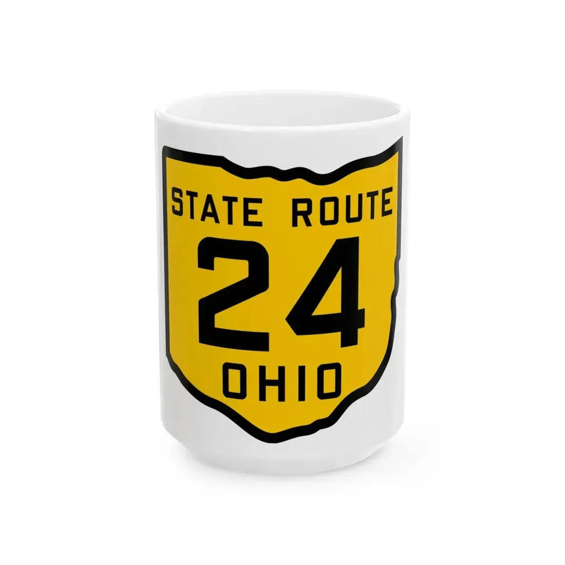 OH-24 1920 (Ohio) (Road Sign) White Coffee Mug 15oz - Go Mug Yourself