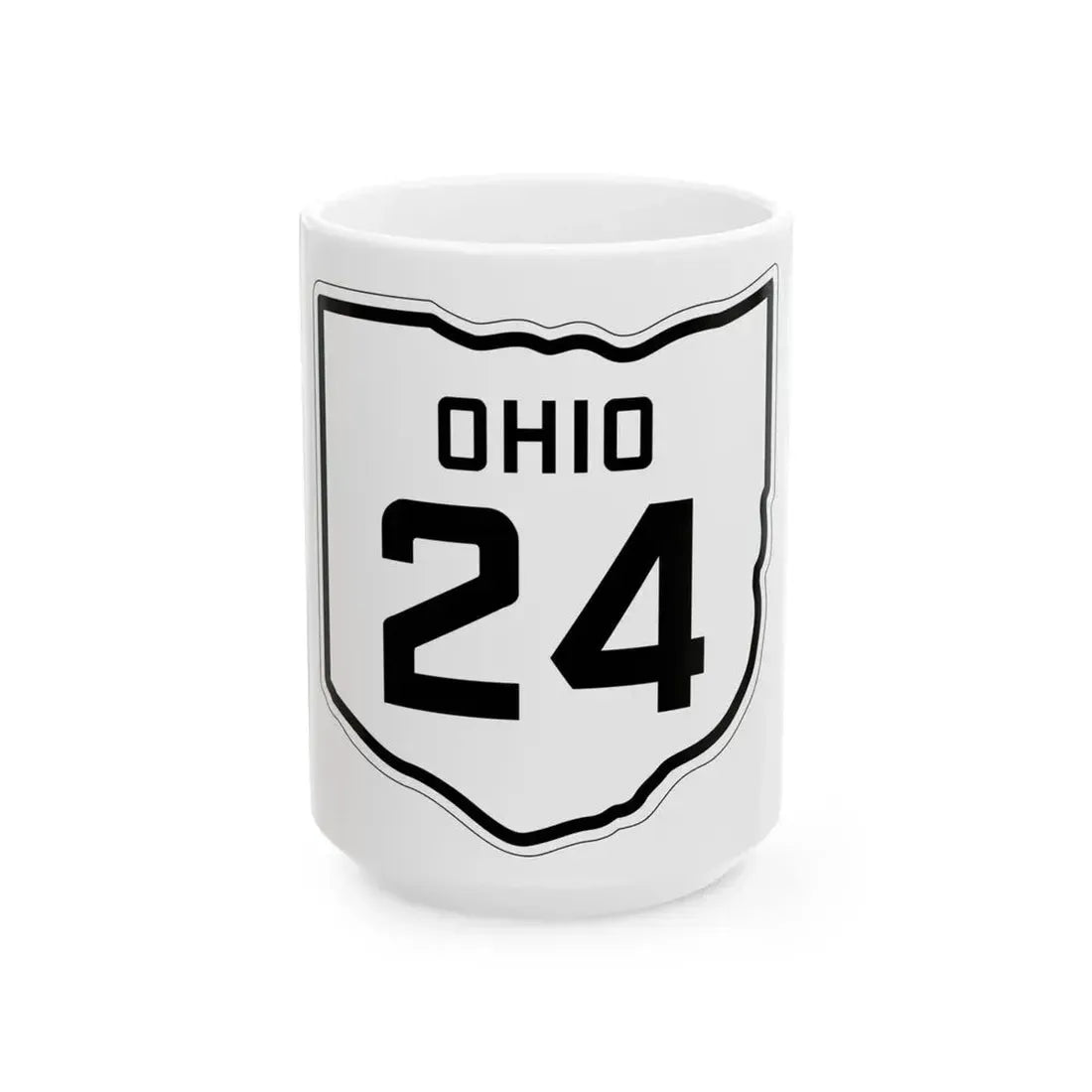 OH-24 1927 (Ohio) (Road Sign) White Coffee Mug 15oz - Go Mug Yourself
