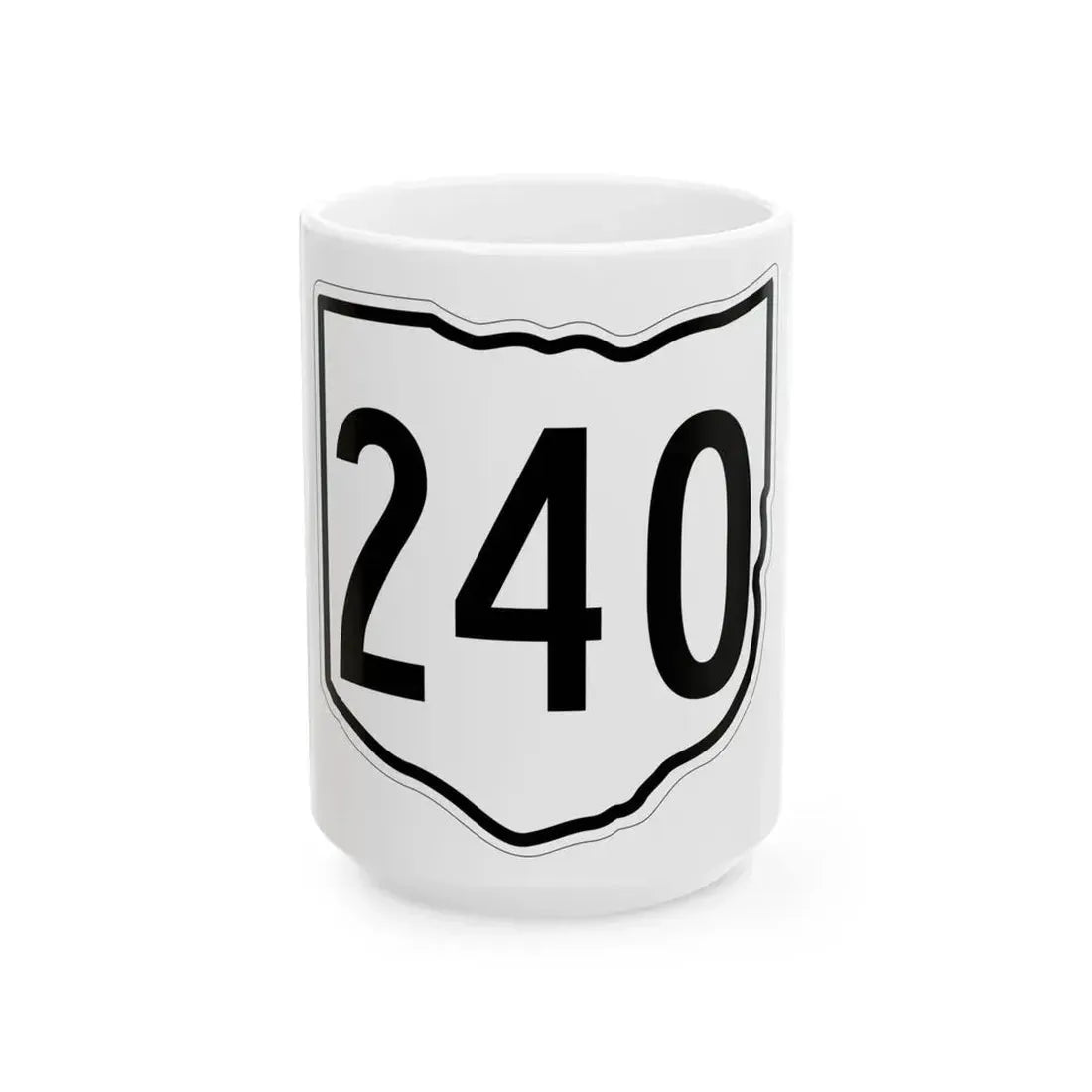 OH-240 1960 (Ohio) (Road Sign) White Coffee Mug 15oz - Go Mug Yourself