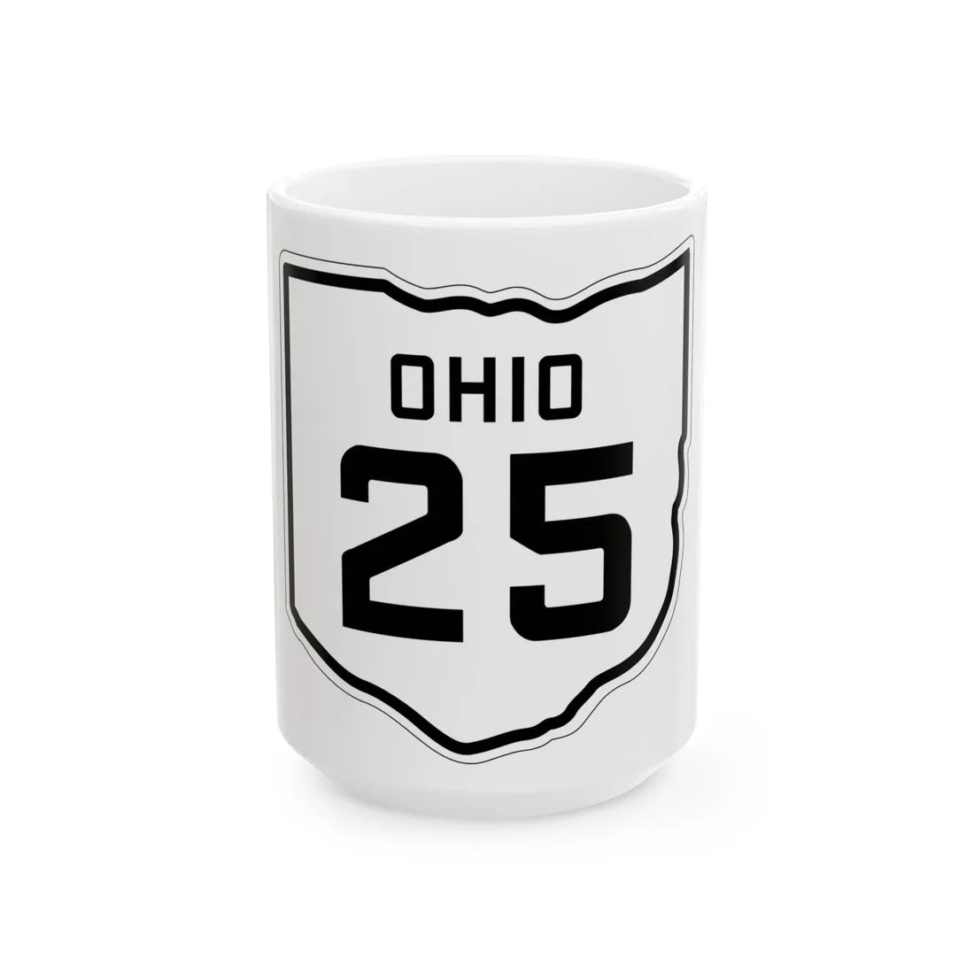 OH-25 1927 (Ohio) (Road Sign) White Coffee Mug 15oz - Go Mug Yourself