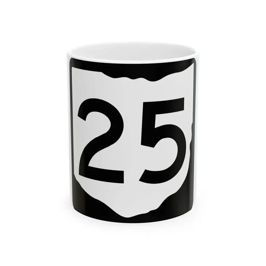 OH-25 (Ohio) (Road Sign) White Coffee Mug 11oz - Go Mug Yourself