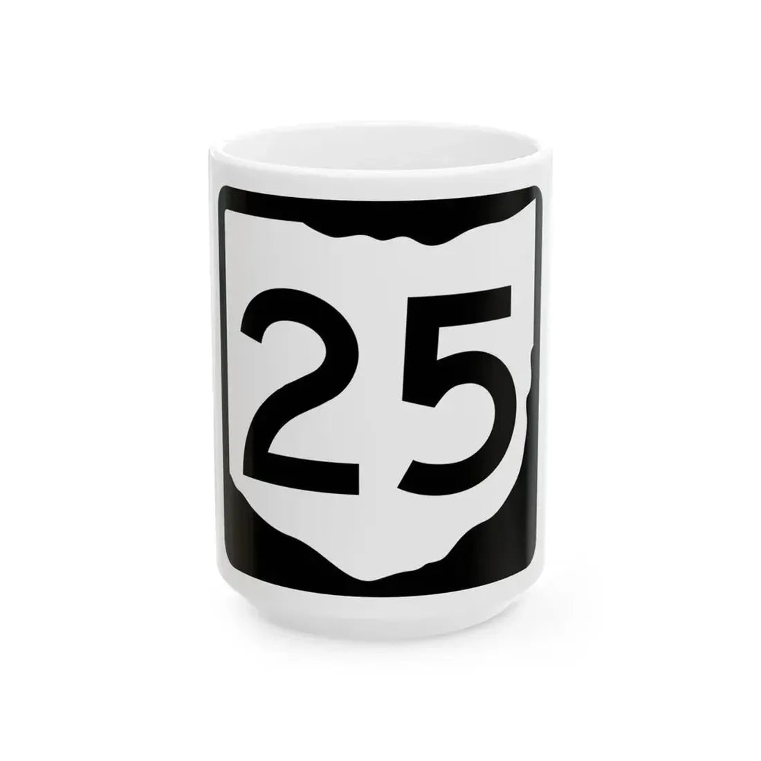 OH-25 (Ohio) (Road Sign) White Coffee Mug 15oz - Go Mug Yourself