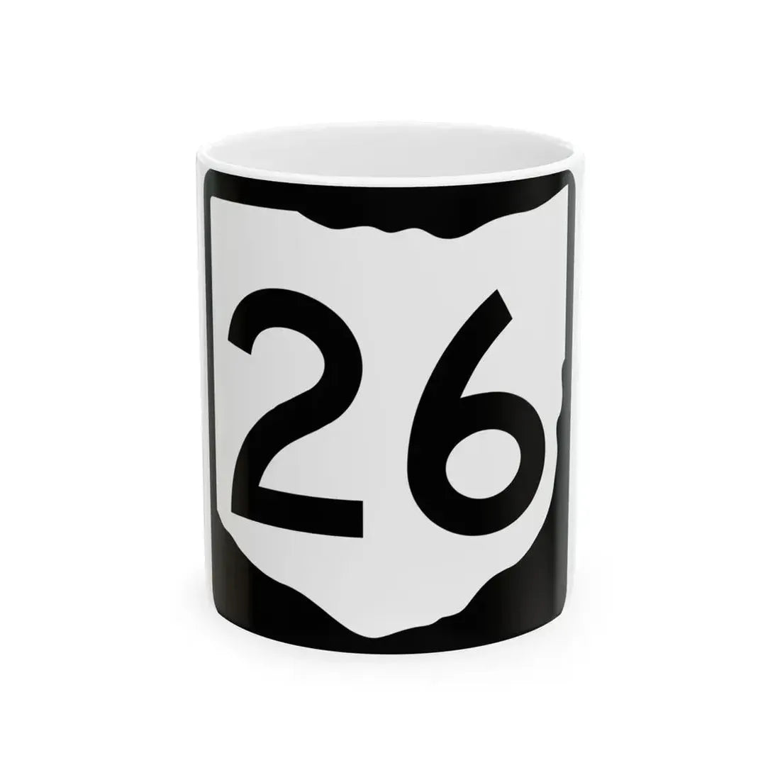 OH-26 (Ohio) (Road Sign) White Coffee Mug 11oz - Go Mug Yourself