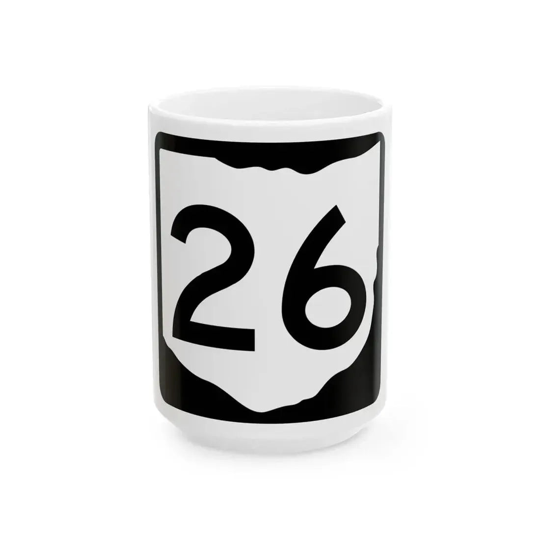 OH-26 (Ohio) (Road Sign) White Coffee Mug 15oz - Go Mug Yourself
