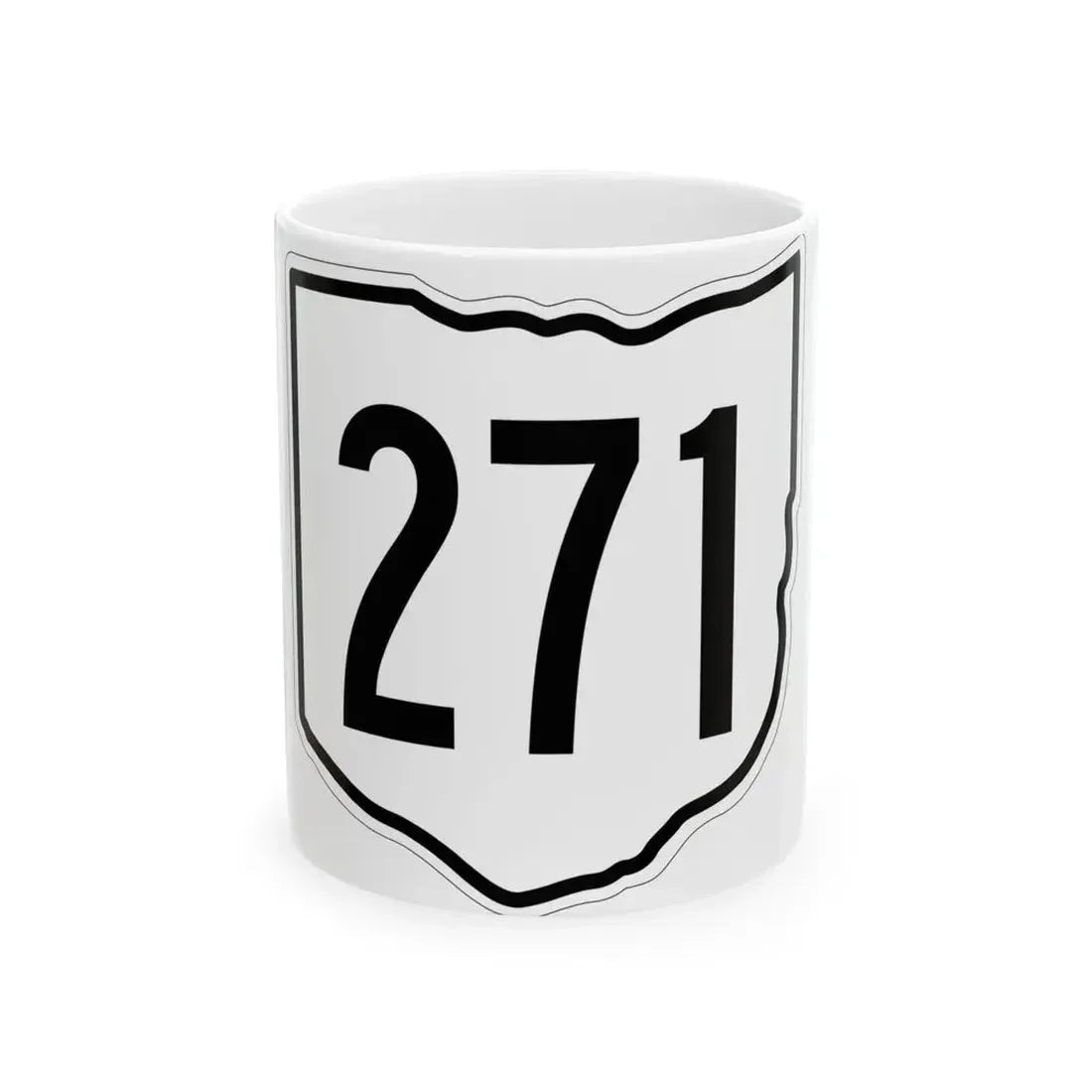 OH-271 1960 (Ohio) (Road Sign) White Coffee Mug 11oz - Go Mug Yourself