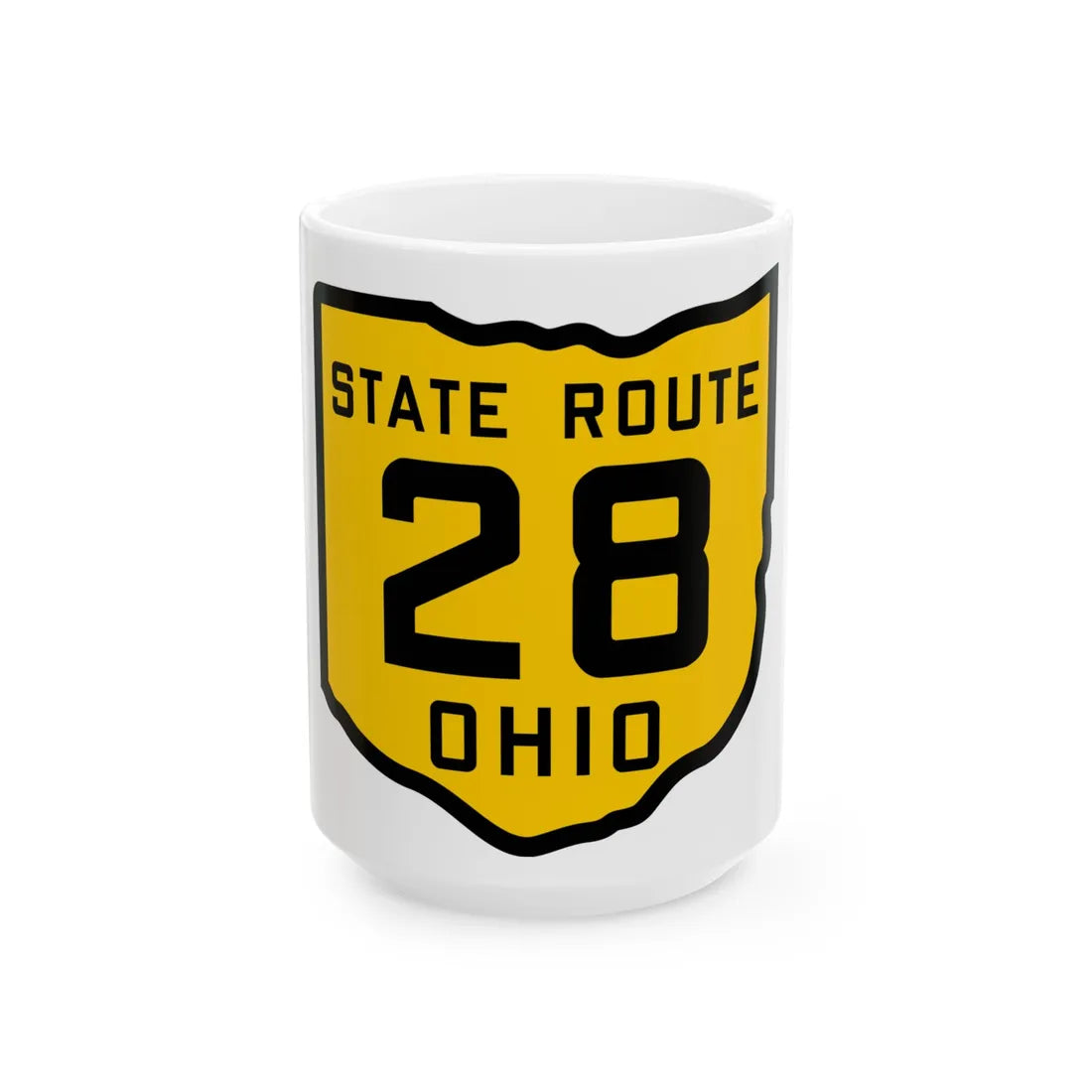 OH-28 1920 (Ohio) (Road Sign) White Coffee Mug 15oz - Go Mug Yourself