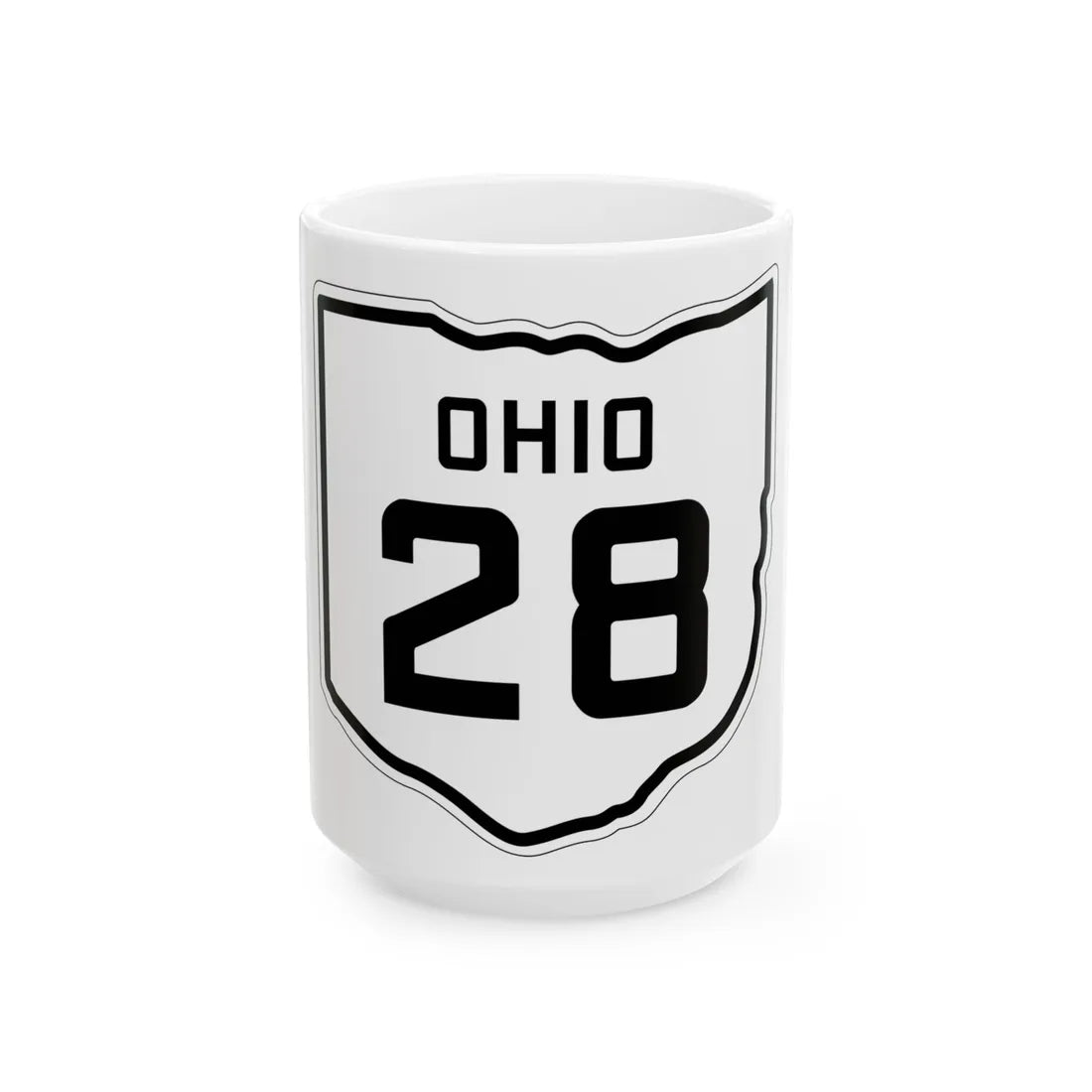 OH-28 1927 (Ohio) (Road Sign) White Coffee Mug 15oz - Go Mug Yourself