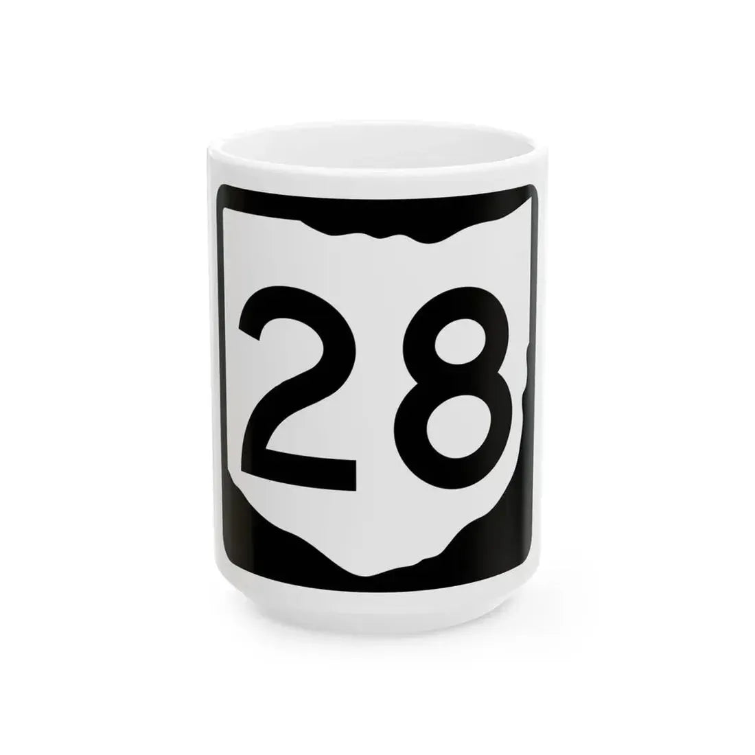 OH-28 (Ohio) (Road Sign) White Coffee Mug 15oz - Go Mug Yourself