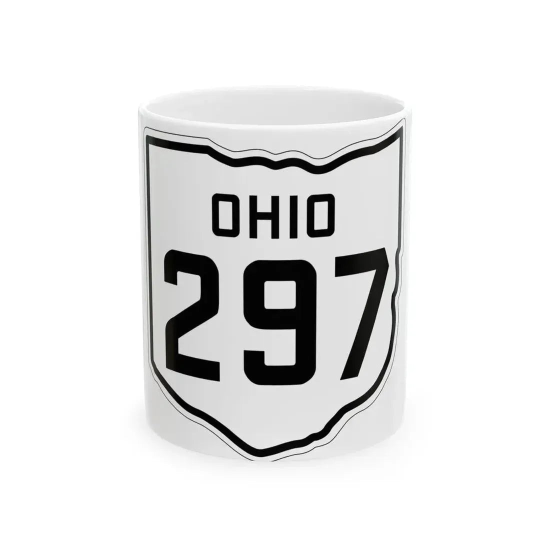 OH-297 1927 (Ohio) (Road Sign) White Coffee Mug 11oz - Go Mug Yourself