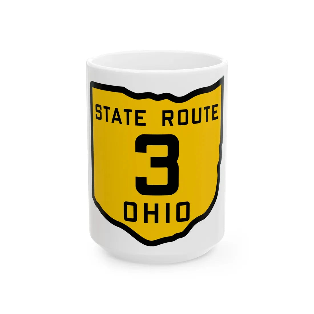 OH-3 1920 (Ohio) (Road Sign) White Coffee Mug 15oz - Go Mug Yourself