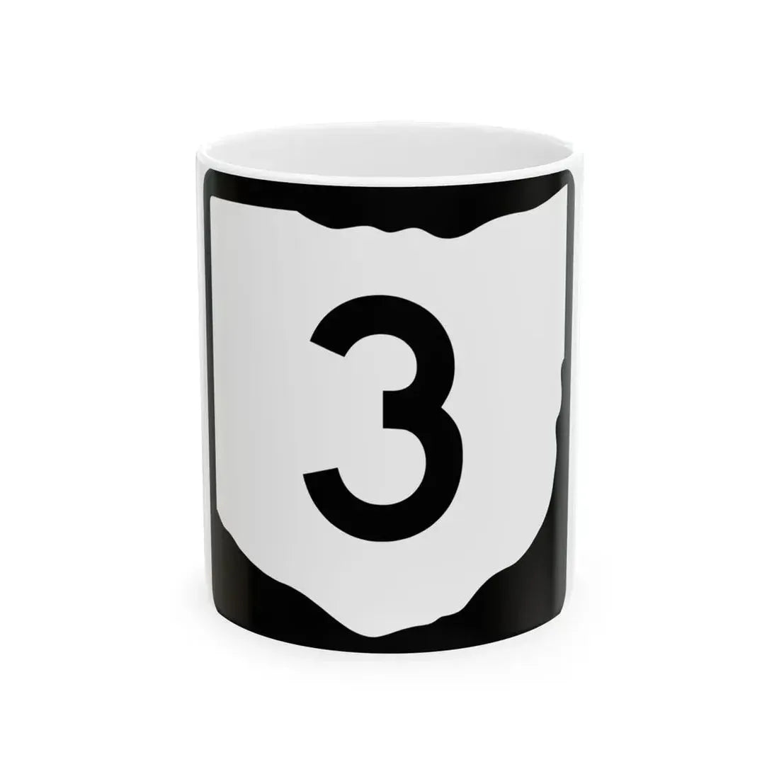 OH-3 (Ohio) (Road Sign) White Coffee Mug 11oz - Go Mug Yourself