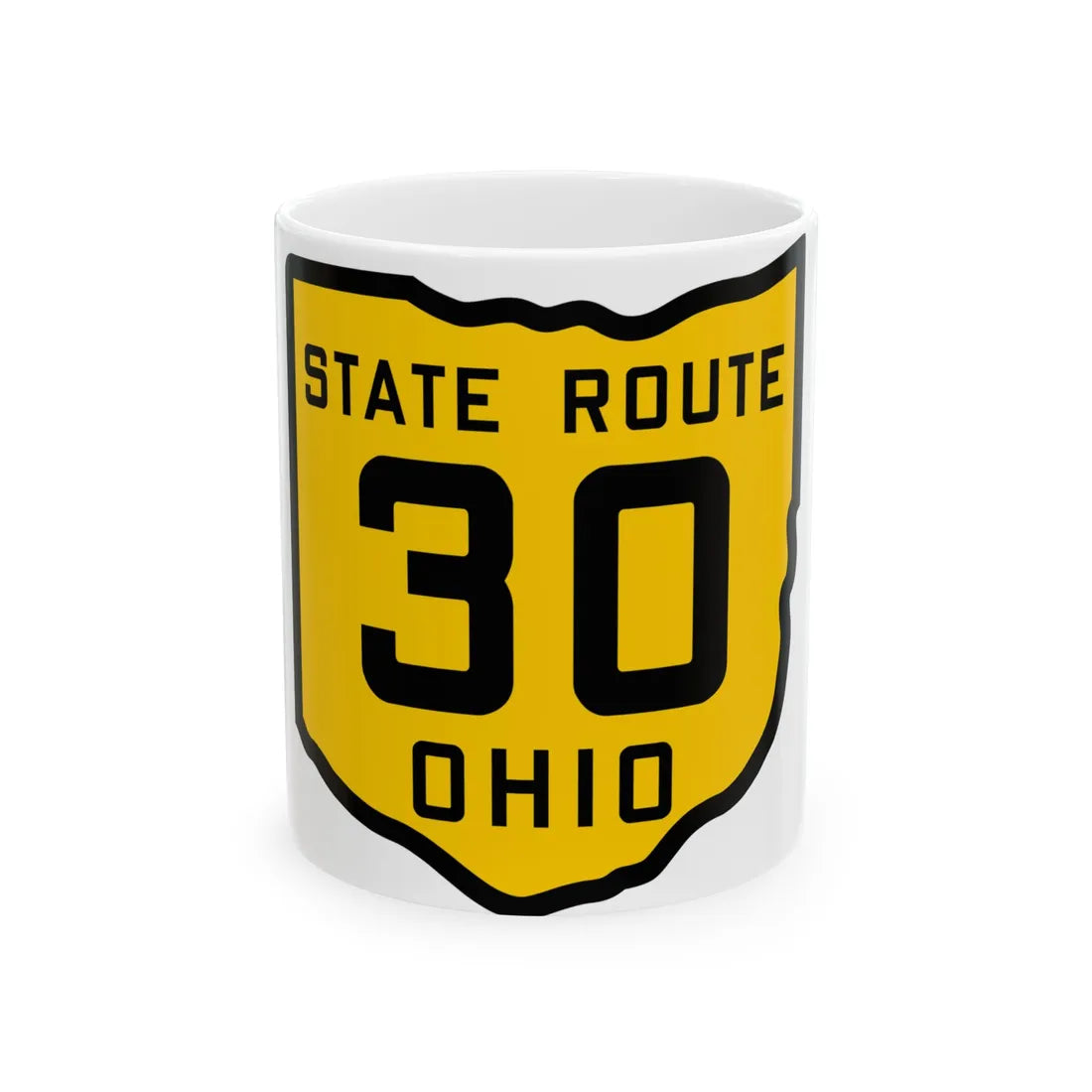 OH-30 1920 (Ohio) (Road Sign) White Coffee Mug 11oz - Go Mug Yourself