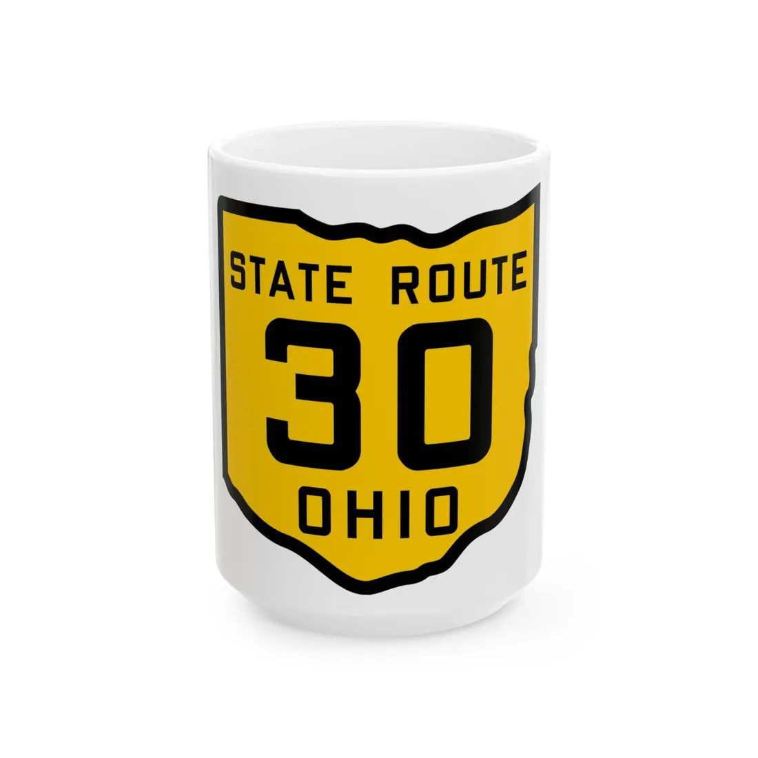 OH-30 1920 (Ohio) (Road Sign) White Coffee Mug 15oz - Go Mug Yourself