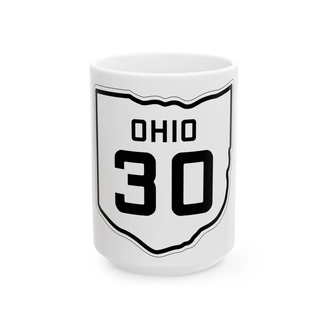 OH-30 1927 (Ohio) (Road Sign) White Coffee Mug 15oz - Go Mug Yourself