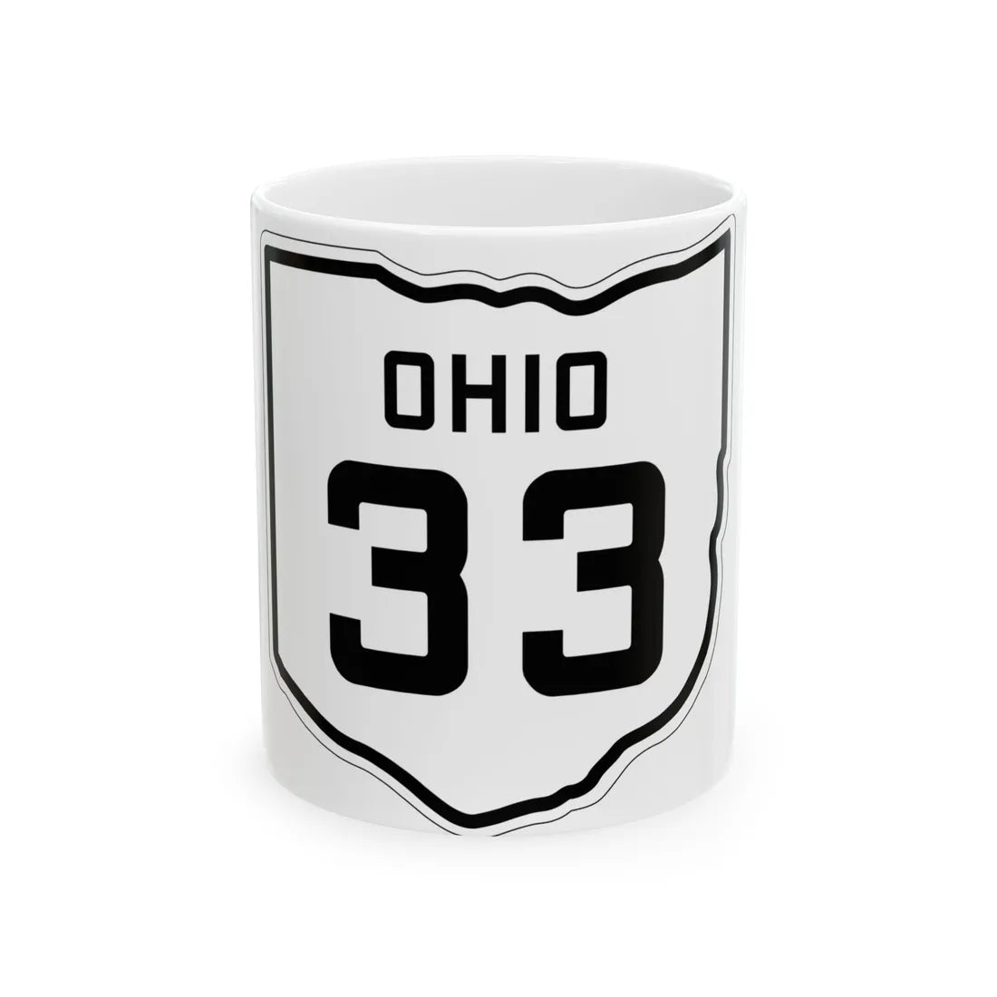OH-33 1927 (Ohio) (Road Sign) White Coffee Mug 11oz - Go Mug Yourself