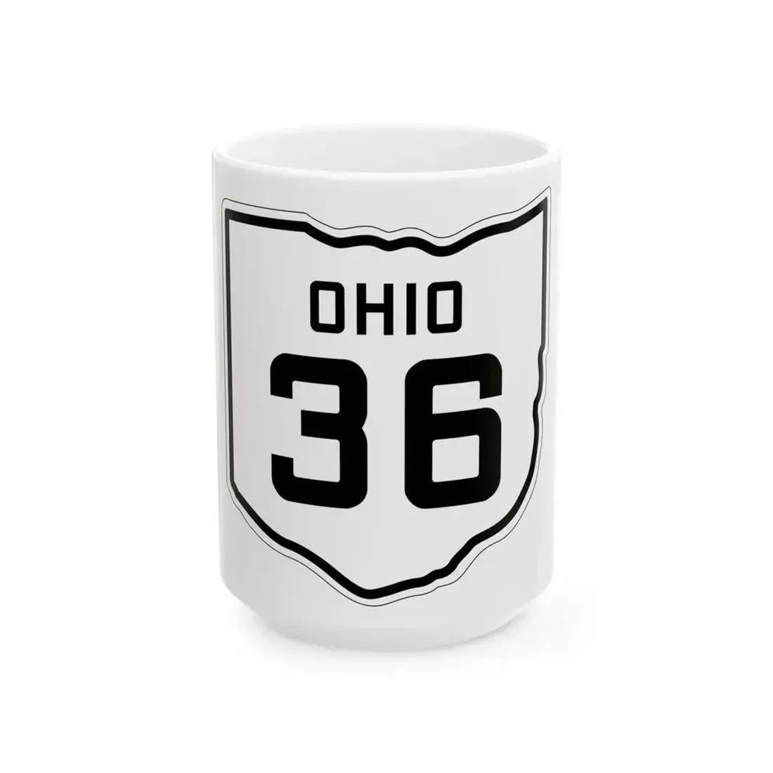 OH-36 1927 (Ohio) (Road Sign) White Coffee Mug 15oz - Go Mug Yourself