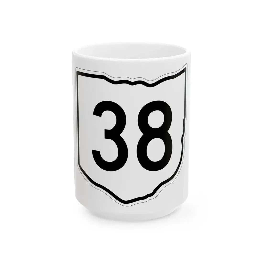 OH-38 1960 (Ohio) (Road Sign) White Coffee Mug 15oz - Go Mug Yourself