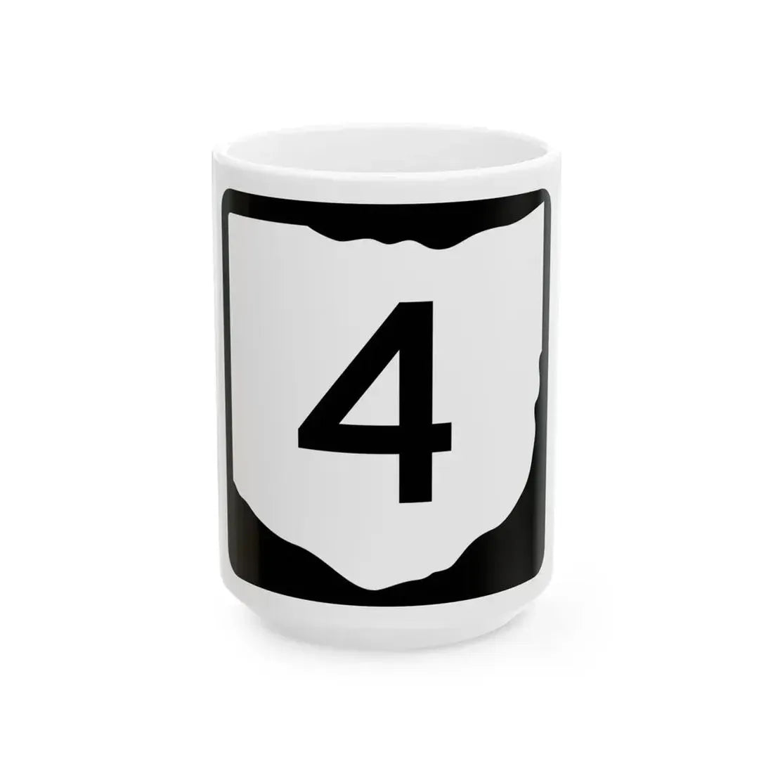 OH-4 (Ohio) (Road Sign) White Coffee Mug 15oz - Go Mug Yourself