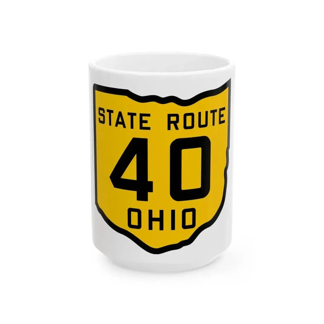 OH-40 1920 (Ohio) (Road Sign) White Coffee Mug 15oz - Go Mug Yourself