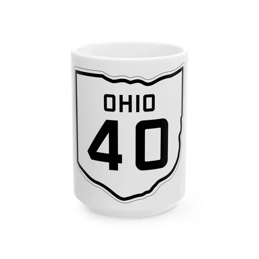 OH-40 1927 (Ohio) (Road Sign) White Coffee Mug 15oz - Go Mug Yourself