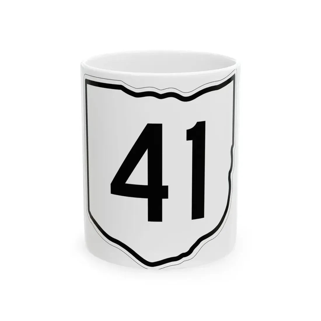 OH-41 1960 (Ohio) (Road Sign) White Coffee Mug 11oz - Go Mug Yourself