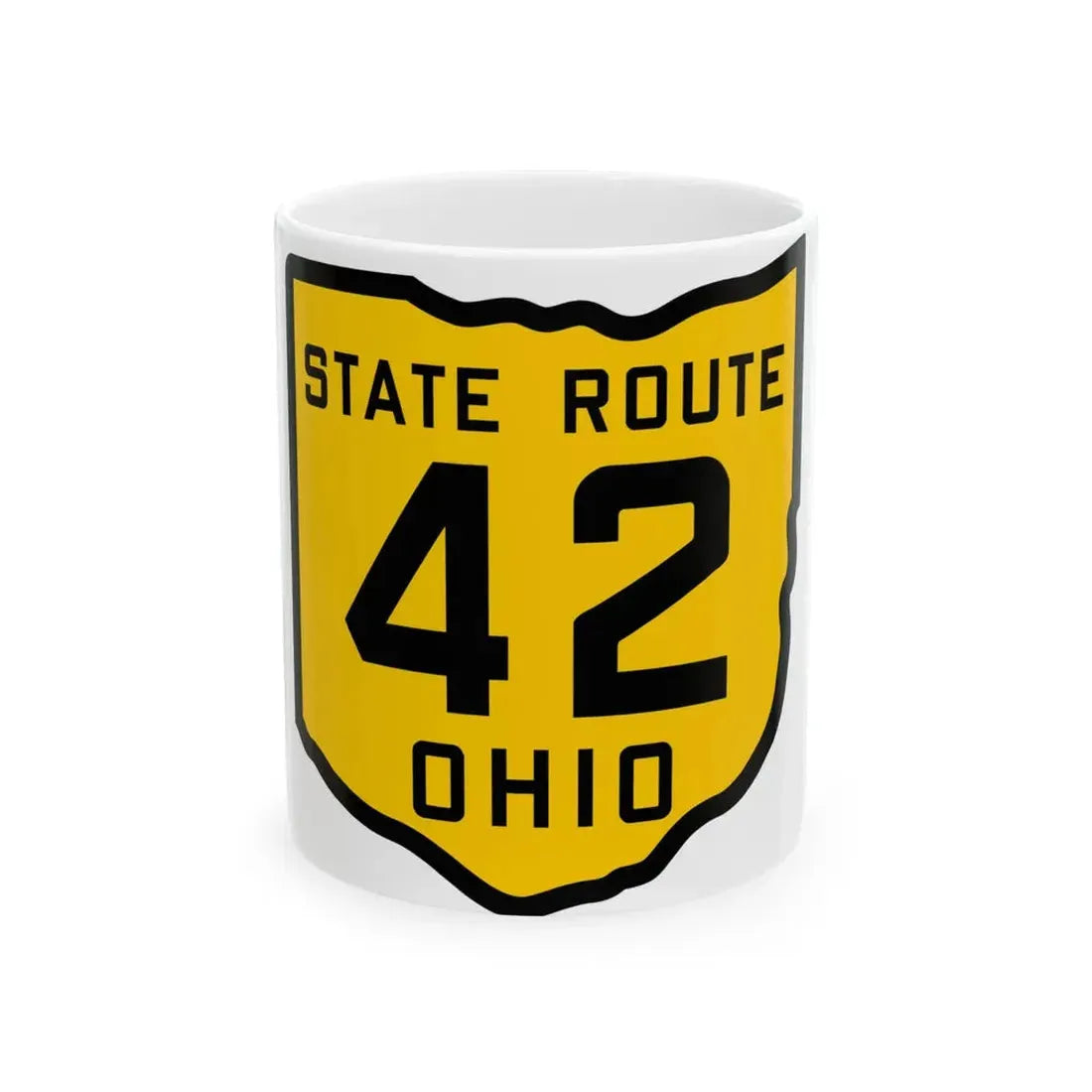 OH-42 1920 (Ohio) (Road Sign) White Coffee Mug 11oz - Go Mug Yourself
