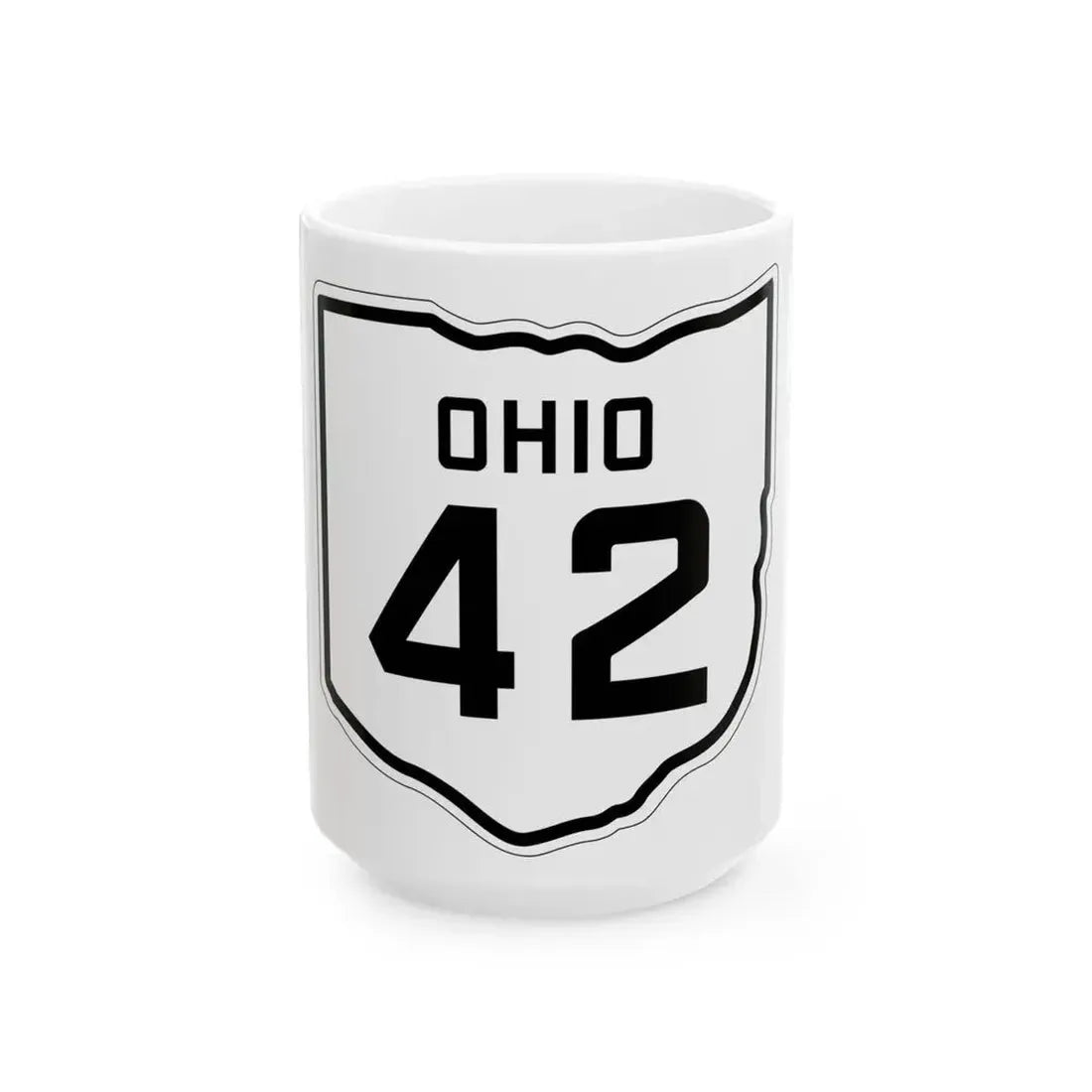 OH-42 1927 (Ohio) (Road Sign) White Coffee Mug 15oz - Go Mug Yourself