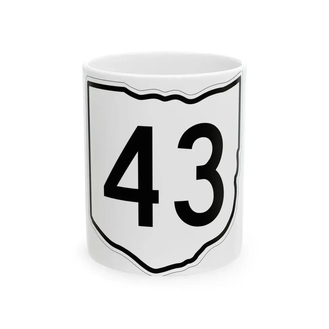 OH-43 1960 (Ohio) (Road Sign) White Coffee Mug 11oz - Go Mug Yourself