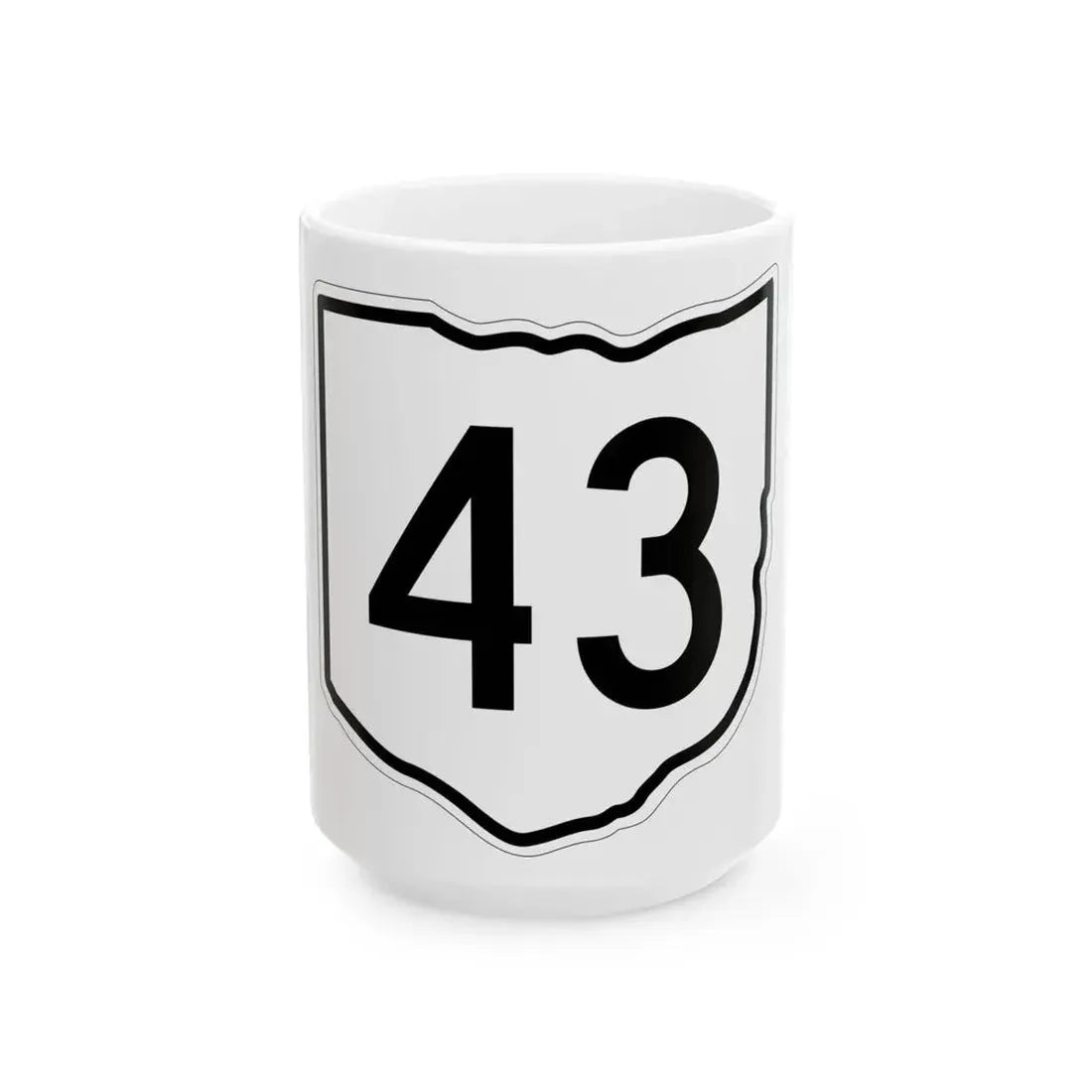 OH-43 1960 (Ohio) (Road Sign) White Coffee Mug 15oz - Go Mug Yourself