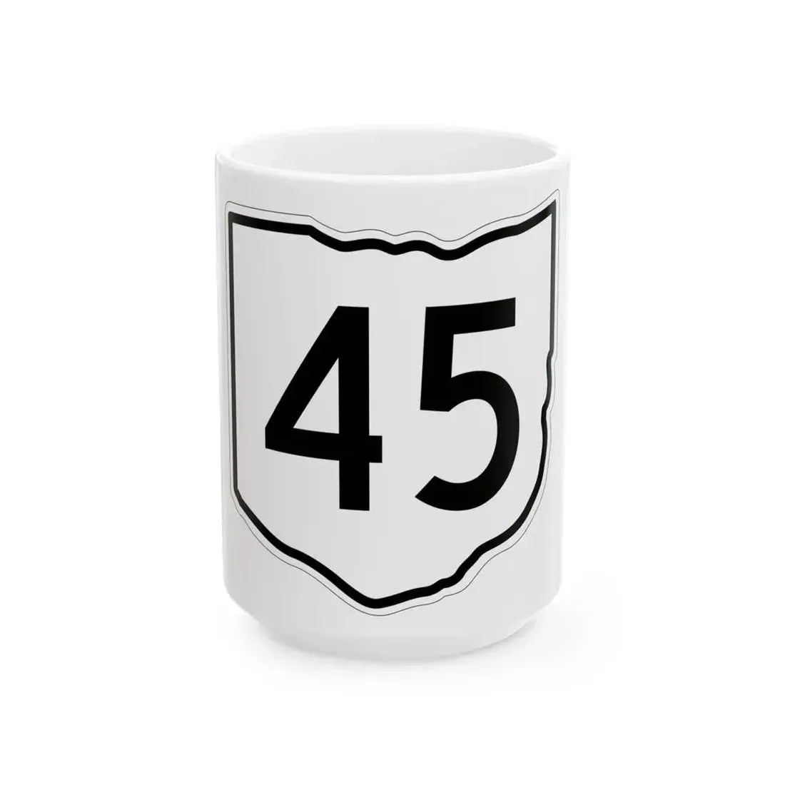 OH-45 1960 (Ohio) (Road Sign) White Coffee Mug 15oz - Go Mug Yourself