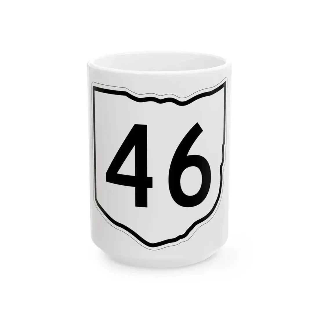OH-46 1960 (Ohio) (Road Sign) White Coffee Mug 15oz - Go Mug Yourself