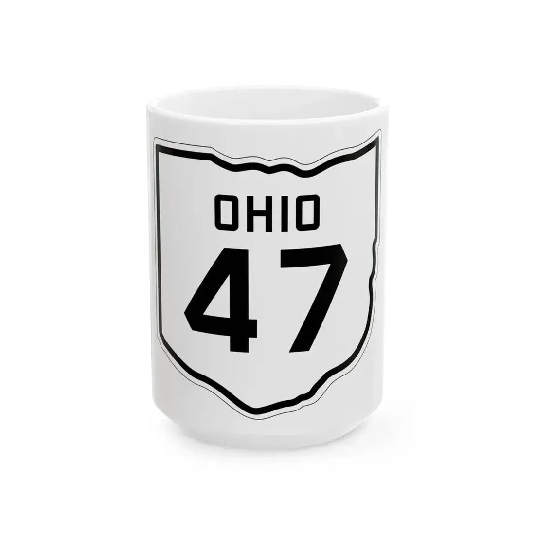 OH-47 1927 (Ohio) (Road Sign) White Coffee Mug 15oz - Go Mug Yourself