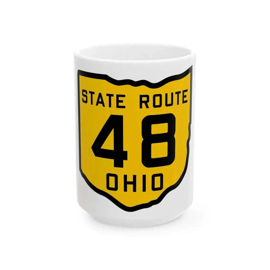 OH-48 1920 (Ohio) (Road Sign) White Coffee Mug 15oz - Go Mug Yourself