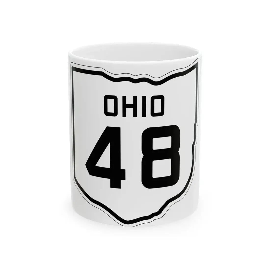 OH-48 1927 (Ohio) (Road Sign) White Coffee Mug 11oz - Go Mug Yourself