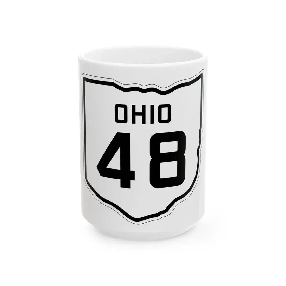 OH-48 1927 (Ohio) (Road Sign) White Coffee Mug 15oz - Go Mug Yourself