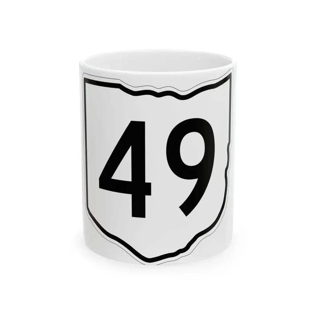 OH-49 1960 (Ohio) (Road Sign) White Coffee Mug 11oz - Go Mug Yourself
