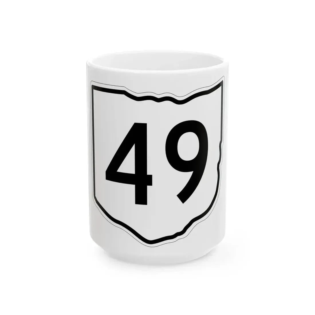 OH-49 1960 (Ohio) (Road Sign) White Coffee Mug 15oz - Go Mug Yourself