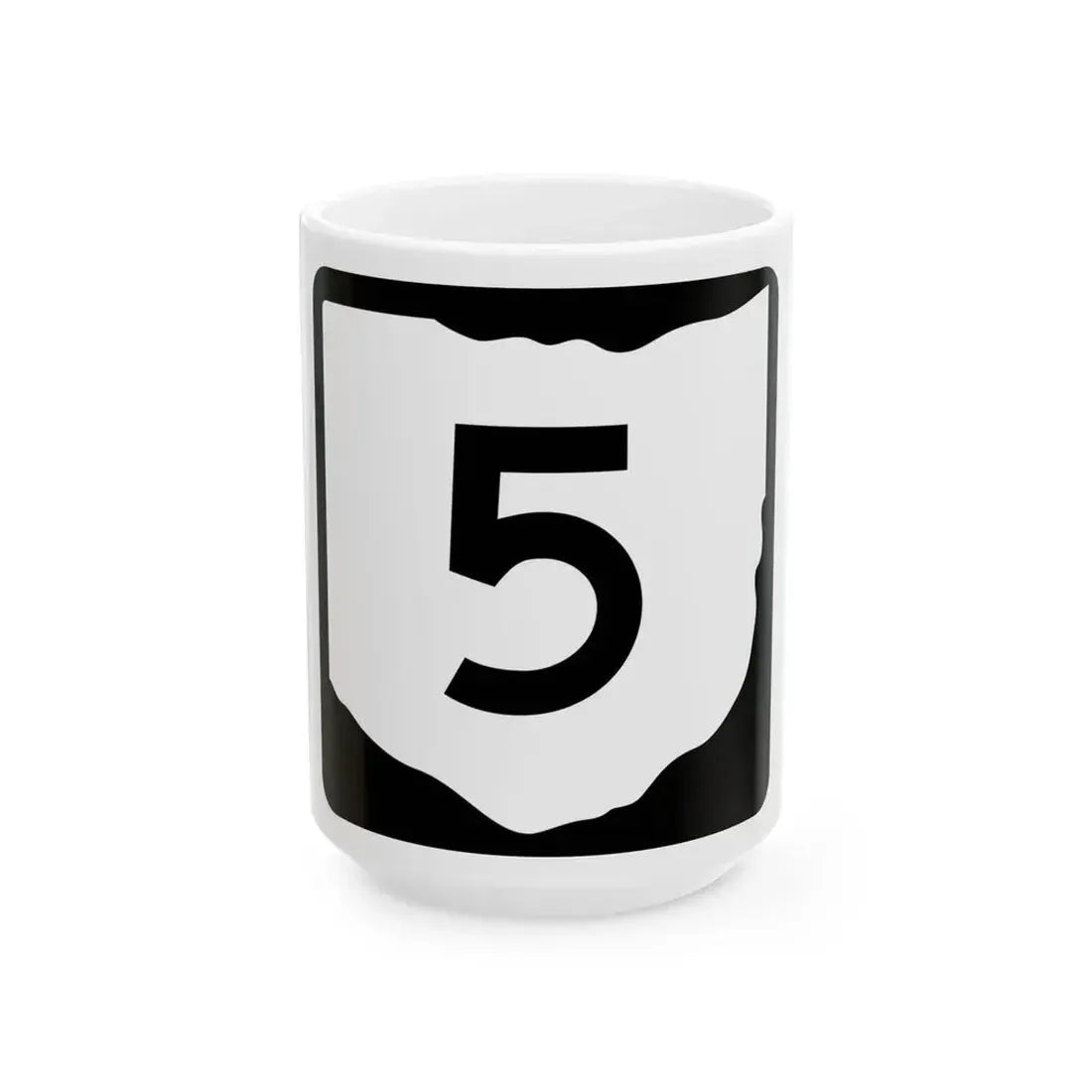 OH-5 (Ohio) (Road Sign) White Coffee Mug 15oz - Go Mug Yourself