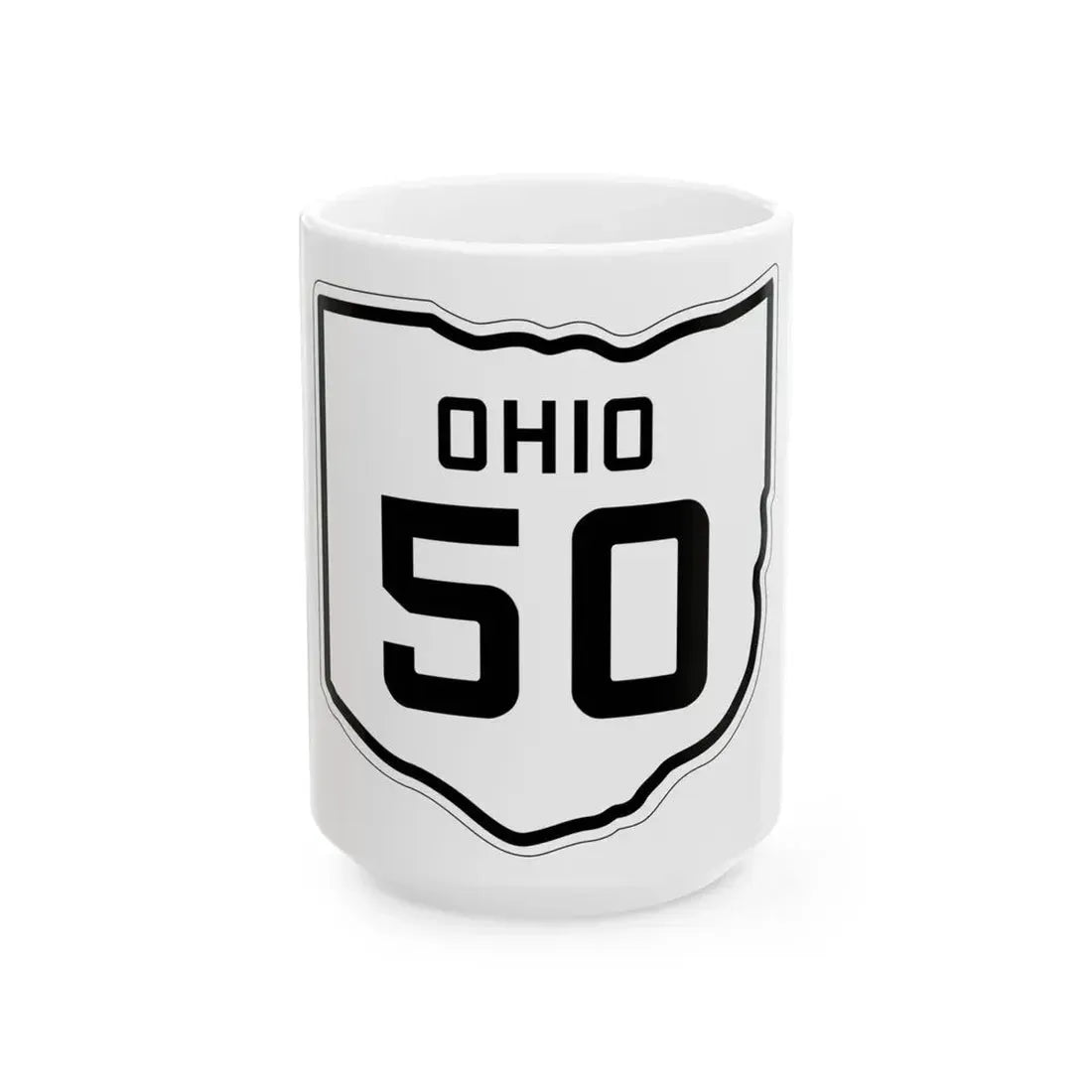 OH-50 1927 (Ohio) (Road Sign) White Coffee Mug 15oz - Go Mug Yourself