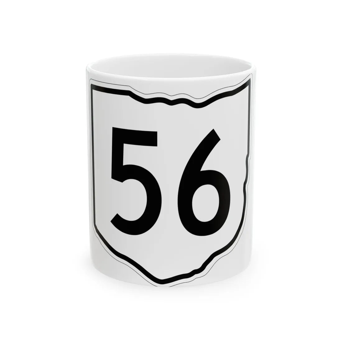 OH-56 1960 (Ohio) (Road Sign) White Coffee Mug 11oz - Go Mug Yourself