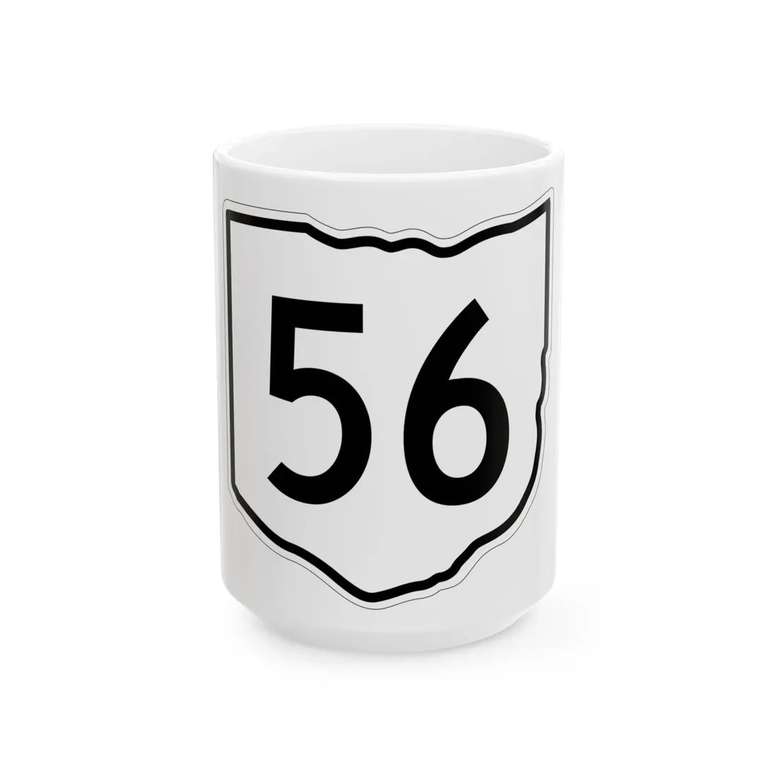 OH-56 1960 (Ohio) (Road Sign) White Coffee Mug 15oz - Go Mug Yourself