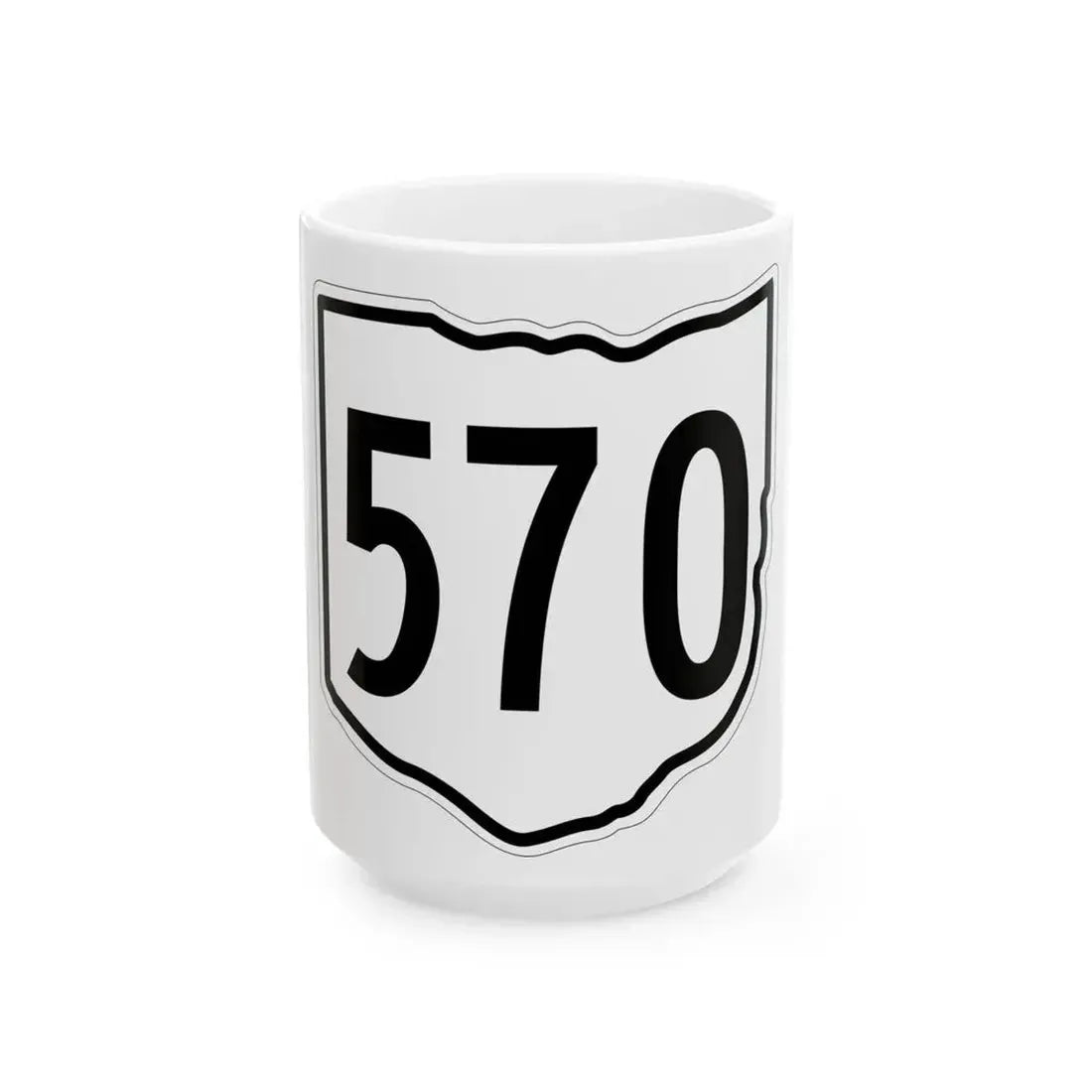 OH-570 1960 (Ohio) (Road Sign) White Coffee Mug 15oz - Go Mug Yourself