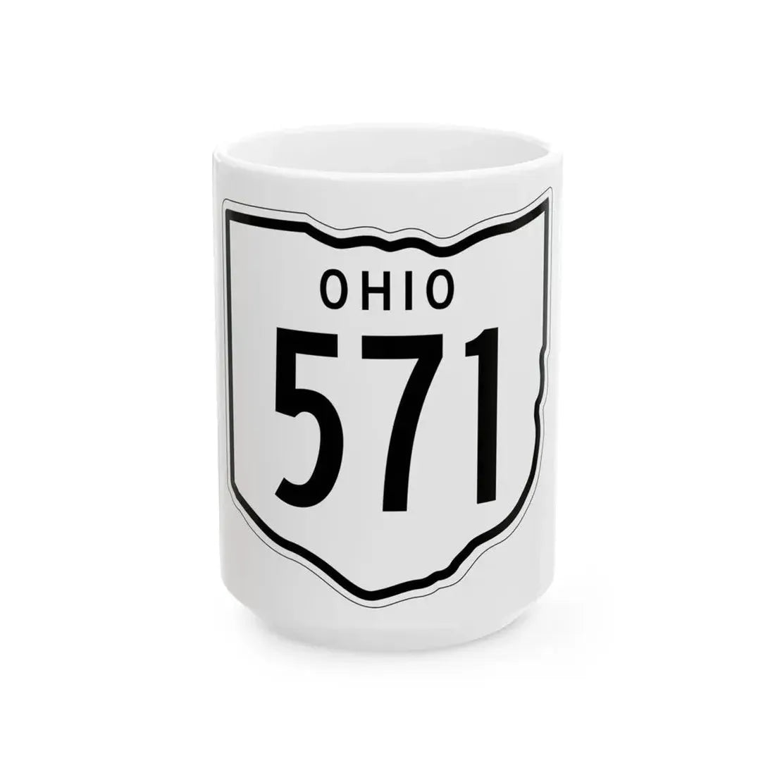 OH-571 1948 (Ohio) (Road Sign) White Coffee Mug 15oz - Go Mug Yourself