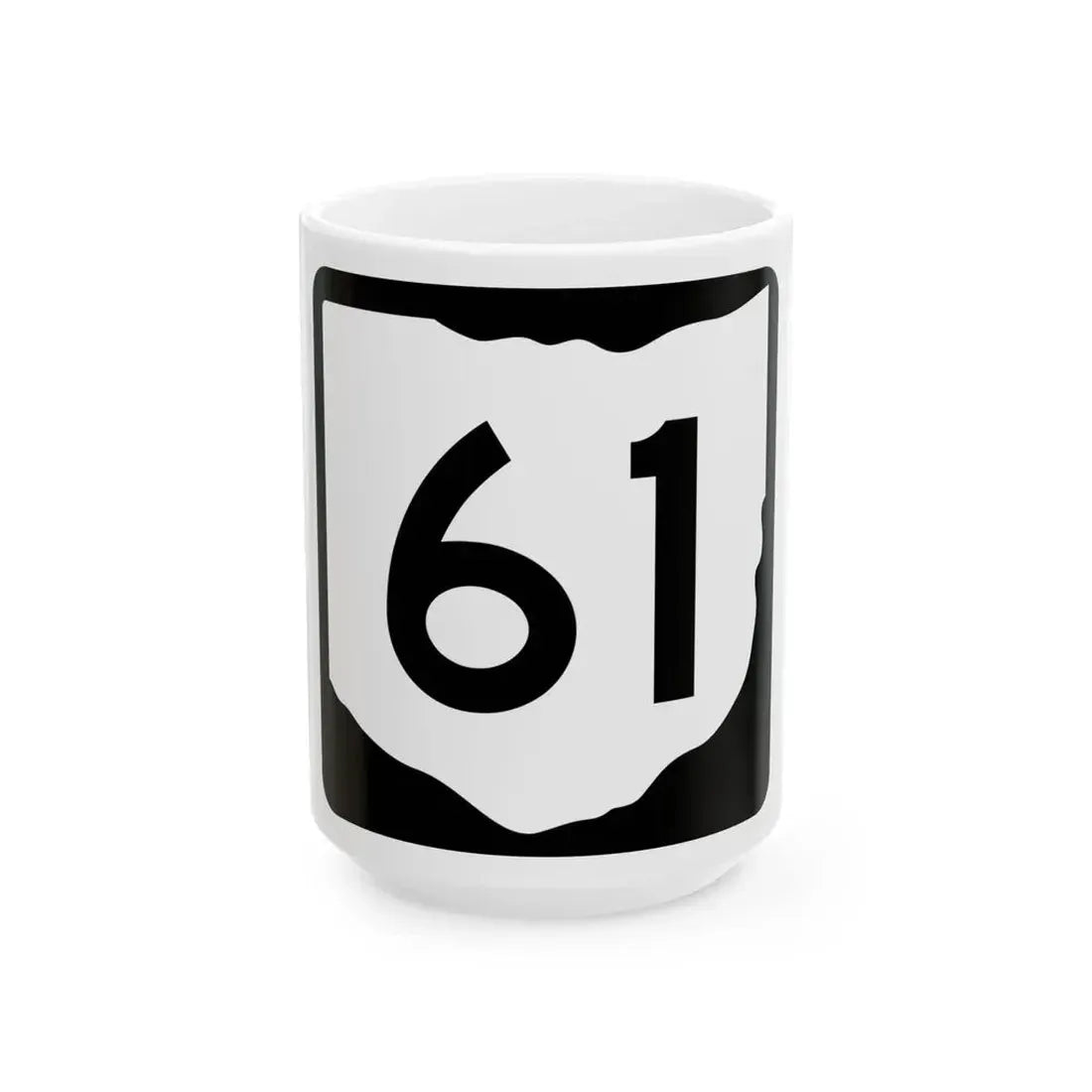 OH-61 (Ohio) (Road Sign) White Coffee Mug 15oz - Go Mug Yourself