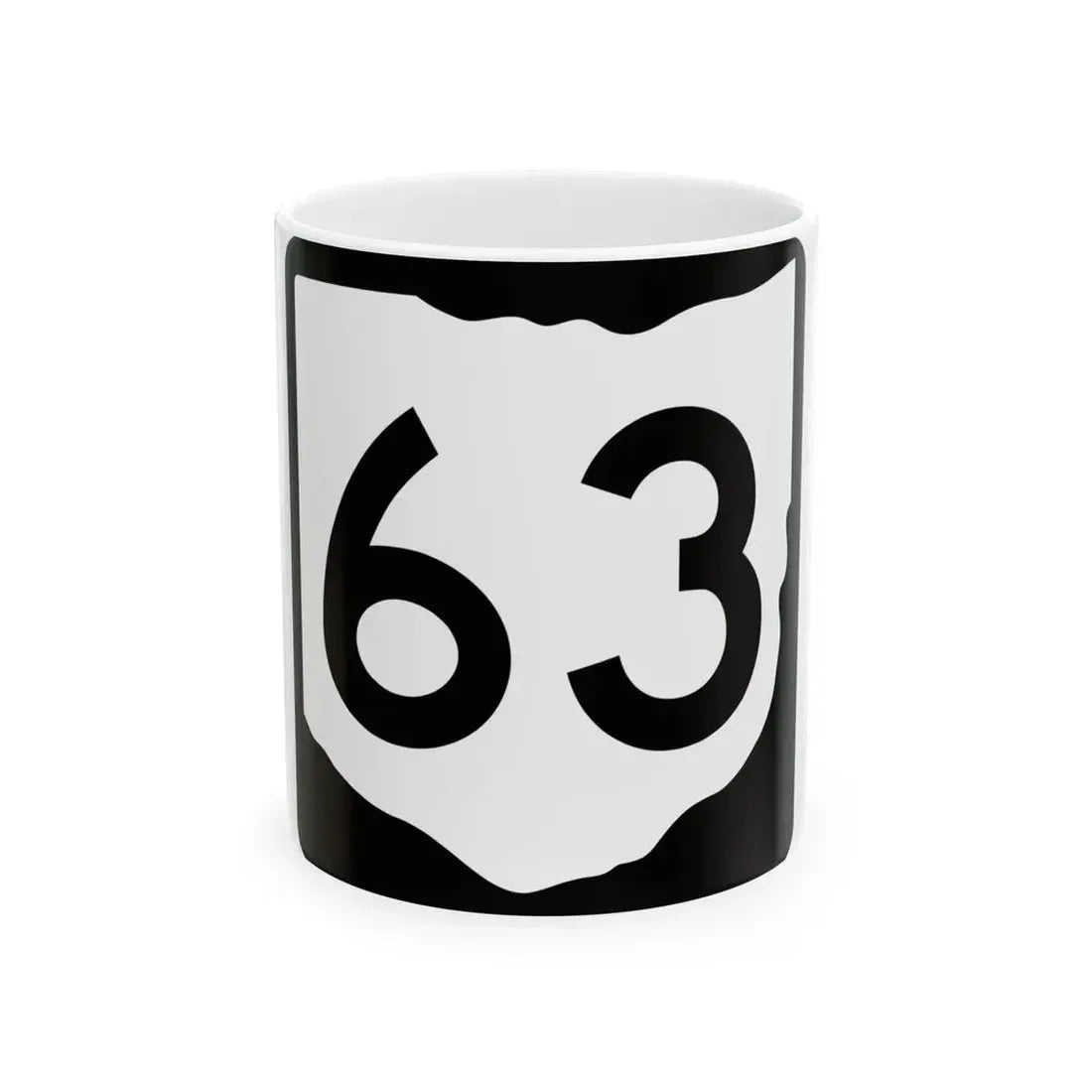 OH-63 (Ohio) (Road Sign) White Coffee Mug 11oz - Go Mug Yourself