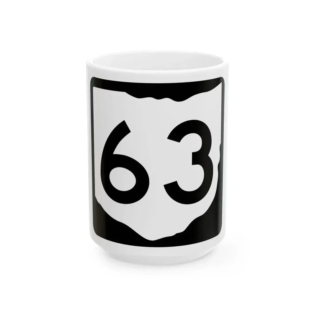 OH-63 (Ohio) (Road Sign) White Coffee Mug 15oz - Go Mug Yourself