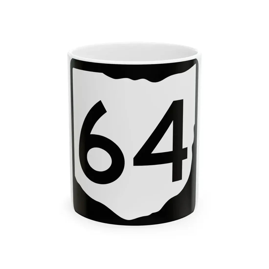 OH-64 (Ohio) (Road Sign) White Coffee Mug 11oz - Go Mug Yourself