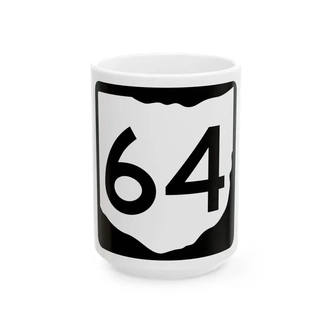 OH-64 (Ohio) (Road Sign) White Coffee Mug 15oz - Go Mug Yourself